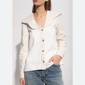 Ganni Small Denim Ivory Jacket